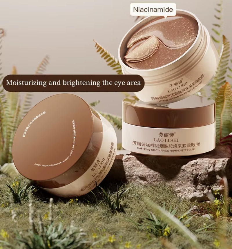 A Box of 60 Caffeine Nicotinamide Radiant and Firming Eye Masks, Rich in Ingredients Beneficial for the Body, Can Be Used on the Entire Face, Releasing Eye Strain at Any Time, Moisturizing, Firming, Alcohol-Free, Suitable for All Skin Types, Unisex