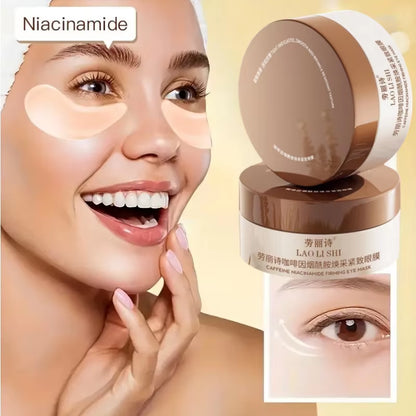 A Box of 60 Caffeine Nicotinamide Radiant and Firming Eye Masks, Rich in Ingredients Beneficial for the Body, Can Be Used on the Entire Face, Releasing Eye Strain at Any Time, Moisturizing, Firming, Alcohol-Free, Suitable for All Skin Types, Unisex